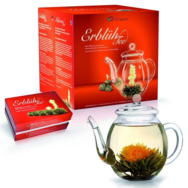 Théière en verre + Coffret 12 thés Blooming