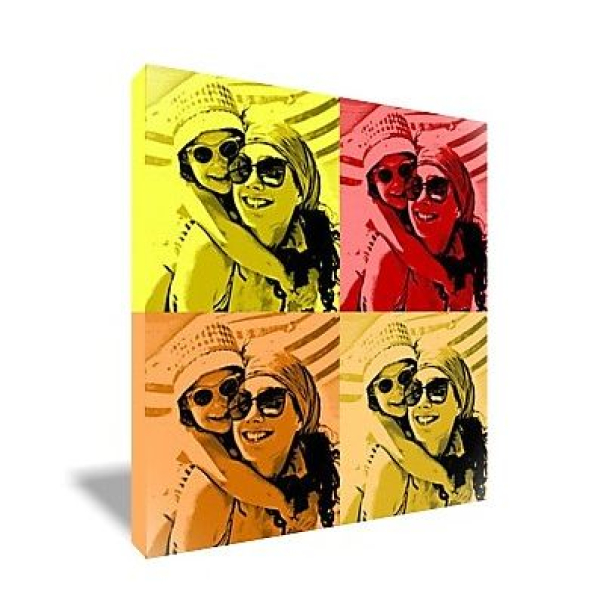 Toile pop art 4 photos couleurs vives