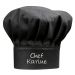 Toque de chef noire personnalisée