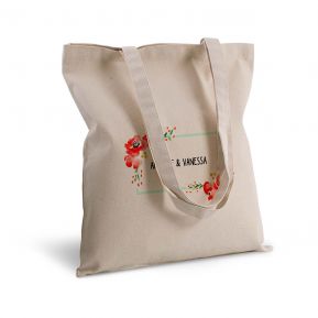 Tote bag deluxe fleurs aquarelle personnalisé