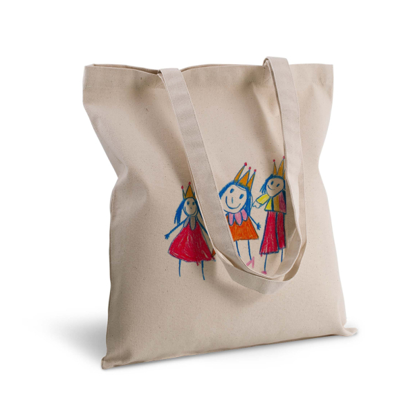 Tote bag imprimé avec le dessin de votre enfant