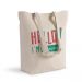 tote bag personnalisé Hello rose vert