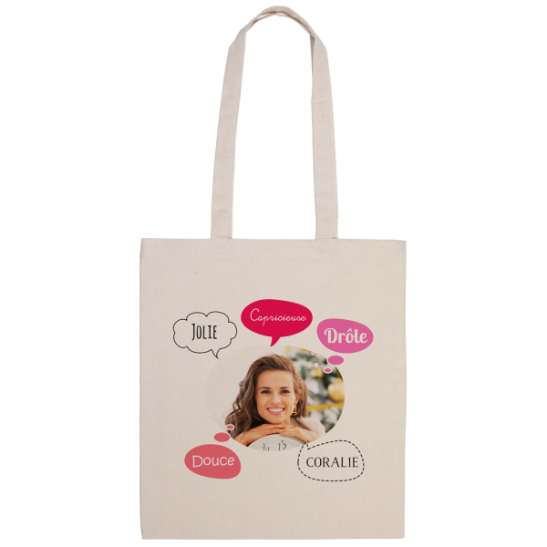 tote bag naturel imprimé photo bulles