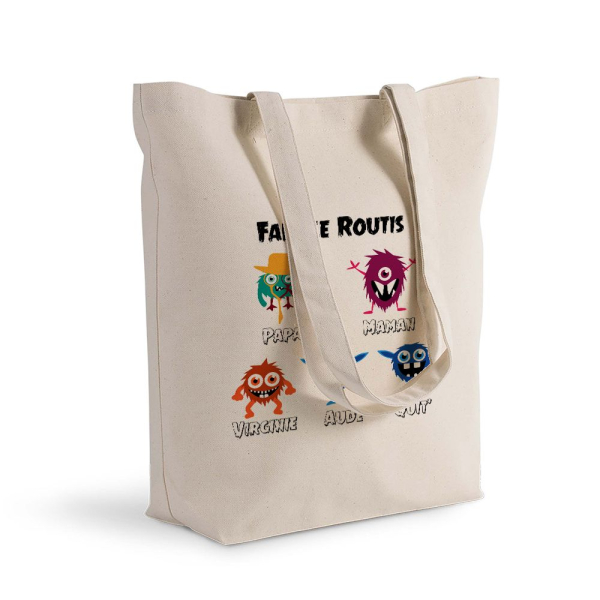 Tote bag my monster family personnalisé