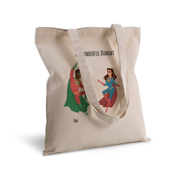 Tote bag personnalisé 2 super héros