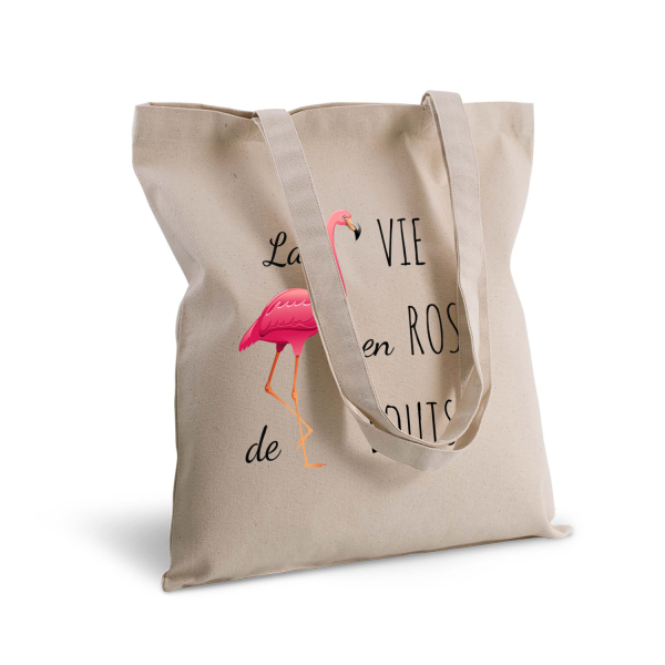 tote bag personnalisé la vie en rose