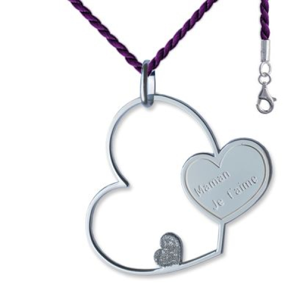 Pendentif grand coeur fête des mères
