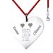Pendentif grand coeur gravé de prénoms et d'un dessin