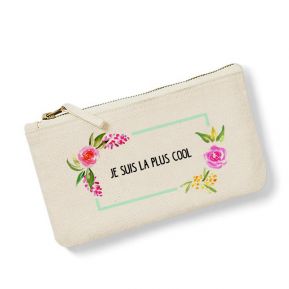 Petite trousse fleurs aquarelle personnalisée