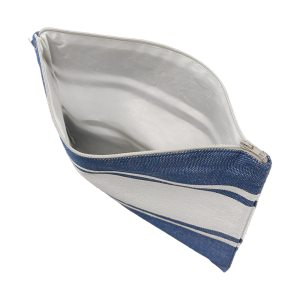Pochette de plage personnalisée style fouta bleue