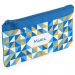 Trousse à crayons personnalisée mosaïque bleue