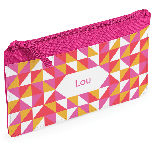 Trousse à crayons personnalisée mosaïque rose