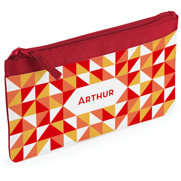 Trousse à crayons personnalisée mosaïque rouge