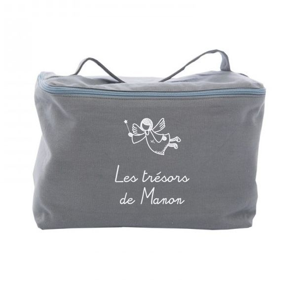 Trousse de toilette vanity personnalisée grise