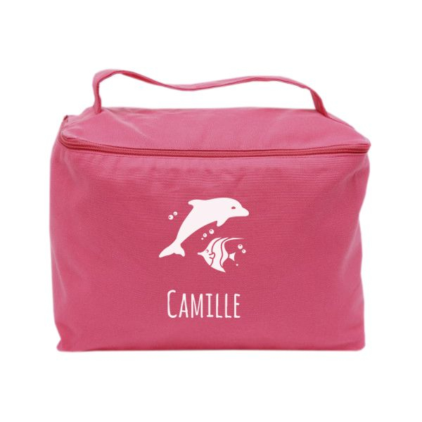 Trousse de toilette vanity personnalisée fuschia