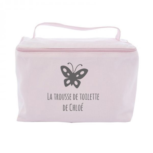 Trousse de toilette vanity personnalisée rose pâle