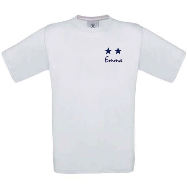 T-shirt enfant personnalisé 2 étoiles blanc