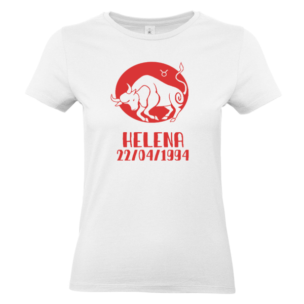 t-shirt femme blanc personnalisé signe astrologique