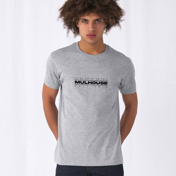 T-shirt homme Mulhouse et coordoonées GPS