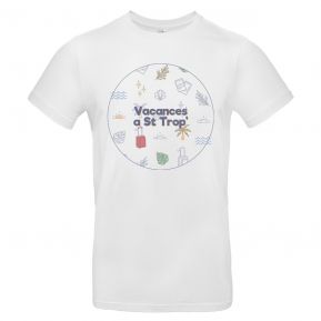 T-shirt homme Vacances à la mer personnalisé 100% coton bio