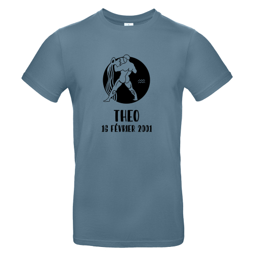 t-shirt homme bleu stone signe astrologique