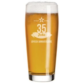 Verre à bière anniversaire