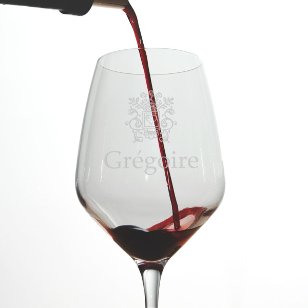 Verre à vin gravé amour