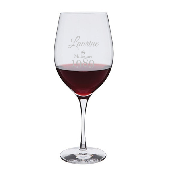 Verre à vin personnalisé anniversaire millésime