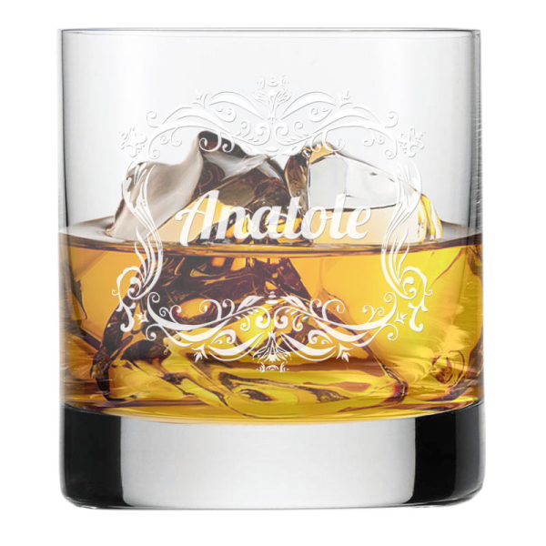 Verre à whisky prénom baroque