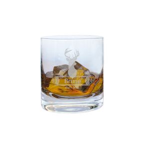 Verre à whisky gravé cerf