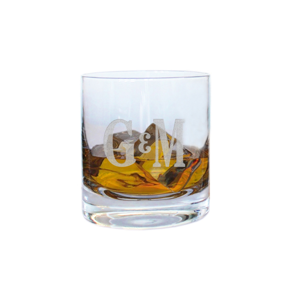 Verre à whisky initiale deux lettres