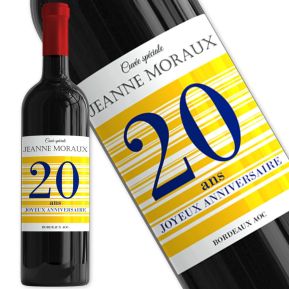 Bouteille de vin personnalisée Joyeux Anniversaire