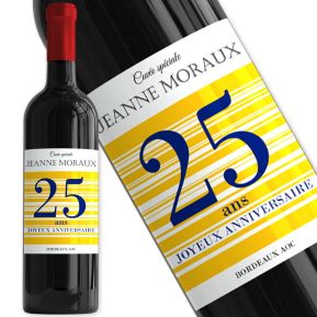 Bouteille de vin personnalisée Joyeux Anniversaire