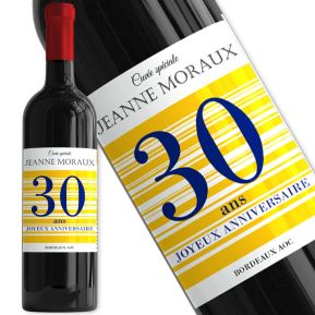 Bouteille de vin personnalisée Joyeux Anniversaire