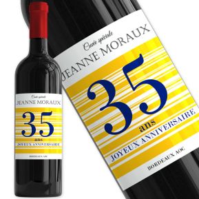 Bouteille de vin personnalisée Joyeux Anniversaire