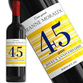 Bouteille de vin personnalisée Joyeux Anniversaire