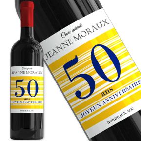 Bouteille de vin personnalisée Joyeux Anniversaire