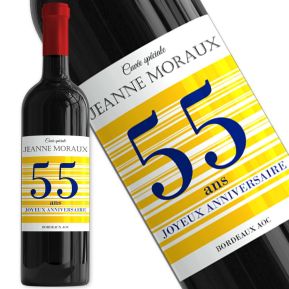 Bouteille de vin personnalisée Joyeux Anniversaire