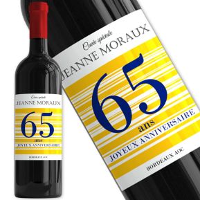 Bouteille de vin personnalisée Joyeux Anniversaire