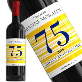 Bouteille de vin personnalisée Joyeux Anniversaire