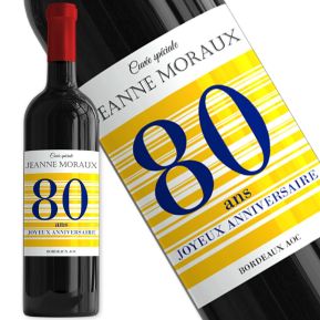 Bouteille de vin personnalisée Joyeux Anniversaire