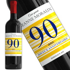 Bouteille de vin personnalisée Joyeux Anniversaire