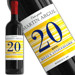 Bouteille de vin personnalisée Joyeux Anniversaire