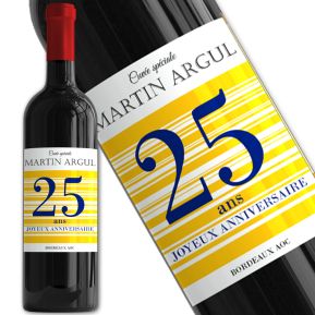 Bouteille de vin personnalisée Joyeux Anniversaire