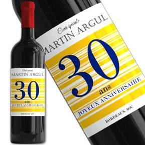 Bouteille de vin personnalisée Joyeux Anniversaire