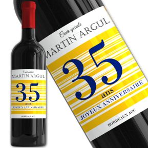 Bouteille de vin personnalisée Joyeux Anniversaire