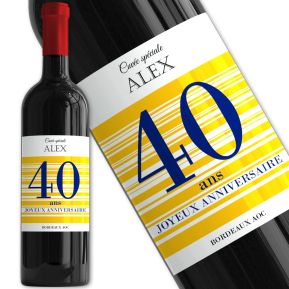 Bouteille de vin personnalisée Joyeux Anniversaire