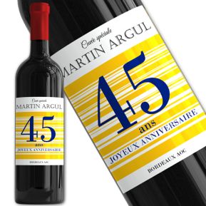 Bouteille de vin personnalisée Joyeux Anniversaire