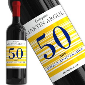 Bouteille de vin personnalisée Joyeux Anniversaire