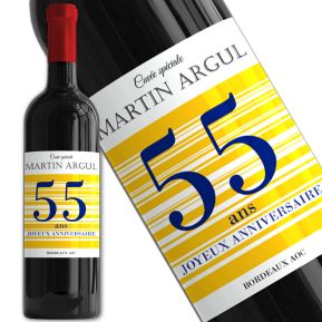 Bouteille de vin personnalisée Joyeux Anniversaire